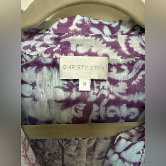 CHRISTY LYNN Erin Purple Shirt Dress – Size Medium – tie waist- EUC - Picture 7 of 13